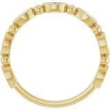 14K Gold Marquise Natural Diamond Beaded Bezel-Set Anniversary Band – 1/5–1/3 CTW - Yellow Gold - view 2