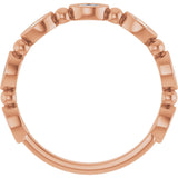 14K Gold Marquise Natural Diamond Beaded Bezel-Set Anniversary Band – 1/5–1/3 CTW - Rose Gold - view 2
