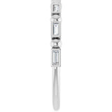 Platinum Straight Baguette Natural Diamond Beaded Bezel-Set Anniversary Band – 1/10–5/8 CTW - view 4