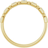 14K Gold Square Natural Diamond Beaded Bezel-Set Anniversary Band – 1/6–1 1/8 CTW - Yellow Gold - view 2