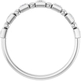 Platinum Square Natural Diamond Beaded Bezel-Set Anniversary Band – 1/6–1 1/8 CTW - view 2
