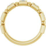 14K Gold Square Natural Diamond Beaded Bezel-Set Anniversary Band – 1/6–1 1/8 CTW - Yellow Gold - view 2