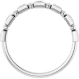 Platinum Square Natural Diamond Beaded Bezel-Set Anniversary Band – 1/6–1 1/8 CTW - view 2