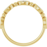 14K Gold Marquise Natural Diamond Beaded Bezel-Set Anniversary Band – 1/5–1/3 CTW - Yellow Gold - view 2