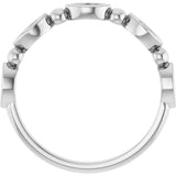 Platinum Marquise Natural Diamond Beaded Bezel-Set Anniversary Band – 1/5–1/3 CTW - view 2