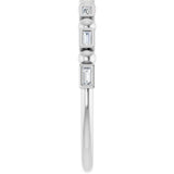 Platinum Straight Baguette Natural Diamond Beaded Bezel-Set Anniversary Band – 1/10–5/8 CTW - view 4