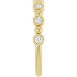 14K Gold Round Natural Diamond Beaded Bezel-Set Anniversary Band – 1/8–1/2 CTW - Yellow Gold - view 4