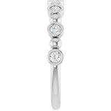 Platinum Round Natural Diamond Beaded Bezel-Set Anniversary Band – 1/8–1/2 CTW - view 4