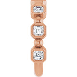14K Gold Asscher Natural Diamond Beaded Bezel-Set Anniversary Band – 1/3–1 1/8 CTW - Rose Gold - view 4