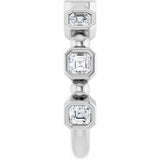Platinum Asscher Natural Diamond Beaded Bezel-Set Anniversary Band – 1/3–1 1/8 CTW - view 4