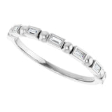 Platinum Straight Baguette Natural Diamond Beaded Bezel-Set Anniversary Band – 1/10–5/8 CTW - view 5