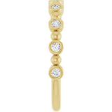 14K Gold Round Natural Diamond Beaded Bezel-Set Anniversary Band – 1/8–1/2 CTW - Yellow Gold - view 4