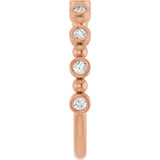 14K Gold Round Natural Diamond Beaded Bezel-Set Anniversary Band – 1/8–1/2 CTW - Rose Gold - view 4