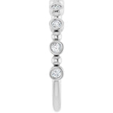 14K Gold Round Natural Diamond Beaded Bezel-Set Anniversary Band – 1/8–1/2 CTW - White Gold - view 4