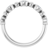 Platinum Round Natural Diamond Beaded Bezel-Set Anniversary Band – 1/8–1/2 CTW - view 2
