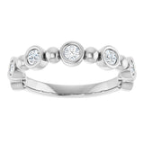 Platinum Round Natural Diamond Beaded Bezel-Set Anniversary Band – 1/8–1/2 CTW - view 3