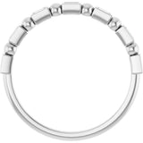 Platinum Straight Baguette Natural Diamond Beaded Bezel-Set Anniversary Band – 1/10–5/8 CTW - view 2