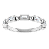Platinum Straight Baguette Natural Diamond Beaded Bezel-Set Anniversary Band – 1/10–5/8 CTW - view 3