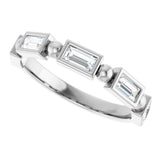 Platinum Straight Baguette Natural Diamond Beaded Bezel-Set Anniversary Band – 1/10–5/8 CTW - view 5