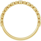 14K Gold Round Natural Diamond Beaded Bezel-Set Anniversary Band – 1/8–1/2 CTW - Yellow Gold - view 2