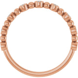 14K Gold Round Natural Diamond Beaded Bezel-Set Anniversary Band – 1/8–1/2 CTW - Rose Gold - view 2