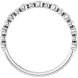 Platinum Round Natural Diamond Beaded Bezel-Set Anniversary Band – 1/8–1/2 CTW - view 2