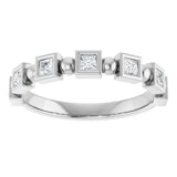 Platinum Square Natural Diamond Beaded Bezel-Set Anniversary Band – 1/6–1 1/8 CTW - view 3