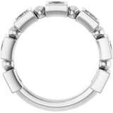 Platinum Square Natural Diamond Beaded Bezel-Set Anniversary Band – 1/6–1 1/8 CTW - view 2
