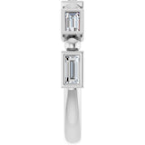 Platinum Straight Baguette Natural Diamond Beaded Bezel-Set Anniversary Band – 1/10–5/8 CTW - view 4