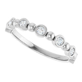 Platinum Round Natural Diamond Beaded Bezel-Set Anniversary Band – 1/8–1/2 CTW - view 5