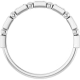 Platinum Straight Baguette Natural Diamond Beaded Bezel-Set Anniversary Band – 1/10–5/8 CTW - view 2