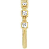 14K Gold Asscher Natural Diamond Beaded Bezel-Set Anniversary Band – 1/3–1 1/8 CTW - Yellow Gold - view 4