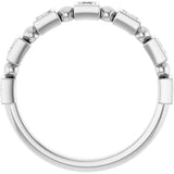 Platinum Square Natural Diamond Beaded Bezel-Set Anniversary Band – 1/6–1 1/8 CTW - view 2