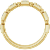 14K Gold Square Natural Diamond Beaded Bezel-Set Anniversary Band – 1/6–1 1/8 CTW - Yellow Gold - view 2