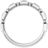 Platinum Square Natural Diamond Beaded Bezel-Set Anniversary Band – 1/6–1 1/8 CTW - view 2