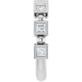 14K Gold Square Natural Diamond Beaded Bezel-Set Anniversary Band – 1/6–1 1/8 CTW - White Gold - view 4