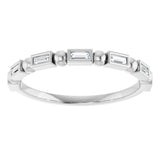 Platinum Straight Baguette Natural Diamond Beaded Bezel-Set Anniversary Band – 1/10–5/8 CTW - view 3