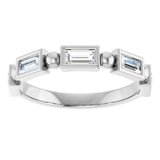 Platinum Straight Baguette Natural Diamond Beaded Bezel-Set Anniversary Band – 1/10–5/8 CTW - view 3