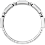 Platinum Straight Baguette Natural Diamond Beaded Bezel-Set Anniversary Band – 1/10–5/8 CTW - view 2