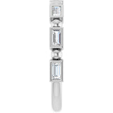 Platinum Straight Baguette Natural Diamond Beaded Bezel-Set Anniversary Band – 1/10–5/8 CTW - view 4