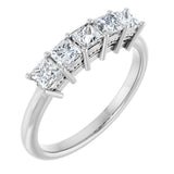 Platinum Square Natural Diamond Five-Stone Anniversary Band – 1/4–1 CTW