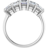 Platinum Emerald Natural Diamond Five-Stone Anniversary Band – 1 3/4–3 CTW - view 2