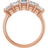 14K Gold Emerald Lab-Grown Diamond Five-Stone Anniversary Band – 1 3/4–3 CTW - Rose Gold - view 2