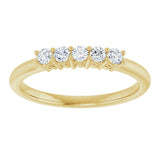 14K Gold Round Natural Diamond Five-Stone Anniversary Band – 1/6–5/8 CTW (Style 123844) - Yellow Gold - view 3