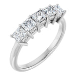 Platinum Square Natural Diamond Five-Stone Anniversary Band – 1/4–1 CTW