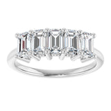 Platinum Emerald Lab-Grown Diamond Five-Stone Anniversary Band – 1 3/4–3 CTW - view 3