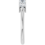 14K Gold Square Natural Diamond Five-Stone Anniversary Band – 1/4–1 CTW - White Gold - view 4