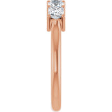 14K Gold Square Natural Diamond Five-Stone Anniversary Band – 1/4–1 CTW - Rose Gold - view 4