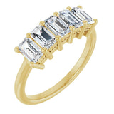 14K Gold Emerald Natural Diamond Five-Stone Anniversary Band – 1 3/4–3 CTW - Yellow Gold