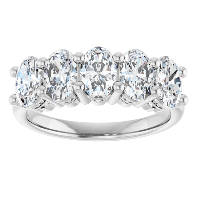 Platinum Oval Lab-Grown Diamond Five-Stone Anniversary Band – 9/10–1 7/8 CTW - view 3
